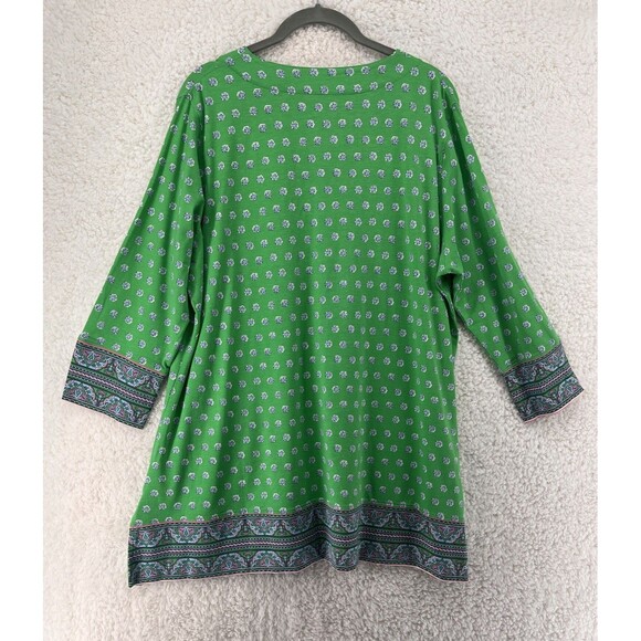 Coolibar Womens Tunic Top Sz XL Resort Green UV Protection 3/4 Sleeve - Picture 7 of 7